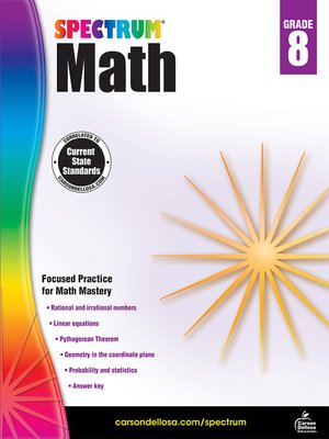 cover image of Spectrum Math Workbook, Grade 8